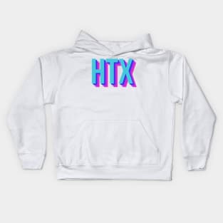 HTX in blue & purple Kids Hoodie